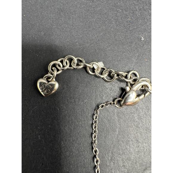 Brighton Necklace Reversible Heart Love Blooms Silver Tone with Scrolls 18" - Picture 5 of 8